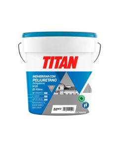 Pintura antigoteras membrana poliuretano semi-mate exterior blanco titan 20 kg