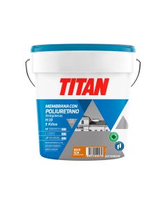 Pintura antigoteras membrana poliuretano semi-mate exterior rojo teja titan 5 kg