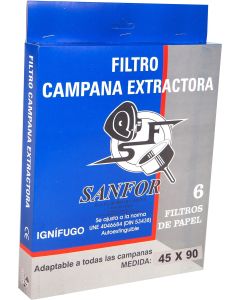 Filtro campana 90cm extractora sanfor papel blanco 63004