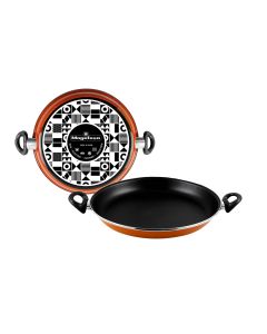Paellera cocina 34cm antiadherente todas cocinas hierro esmaltado naranja valenc