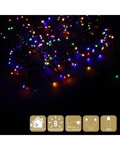 Luz navidad 1197cm 8 funciones juinsa multicolor led 300 luces 87510