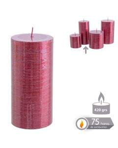 Vela decoracion 14cm cilindrica juinsa rojo combustion 75 horas 131162