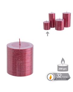 Vela decoracion 7cm cilindrica juinsa rojo combustion 32 horas 131161
