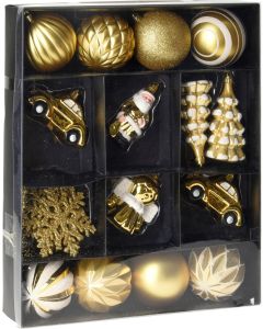 Adorno navidad surtido koopman dorado can223100 20 pz