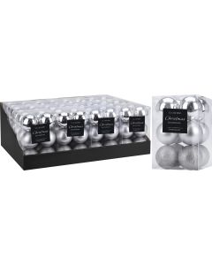 Juego navidad 60mm bolas koopman plata can204610 12 pz