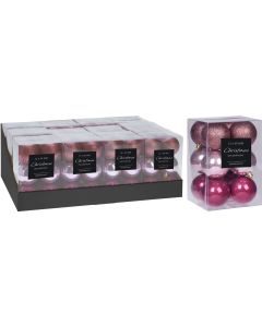 Juego navidad 60mm bolas koopman rosa can204760 12 pz