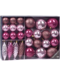 Juego navidad bolas koopman rosa can207360 31 pz