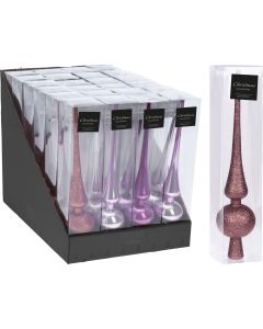 Adorno navidad navidad 27cm punta arbol koopman rosa can208360