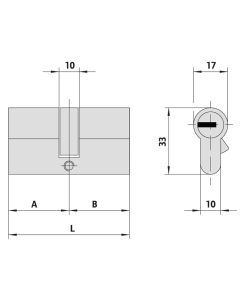 Cilindro seguridad asix p8 30x40mm leva larga doble embrague 5 llaves laton lato