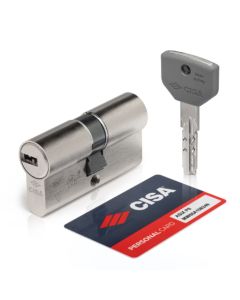 Cilindro seguridad asix p8 30x50mm leva larga doble embrague 5 llaves laton lato