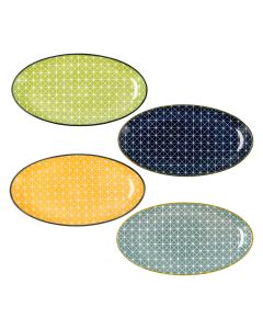 Bandeja aperitivo oval 21cm porcelana surtido pippa quid