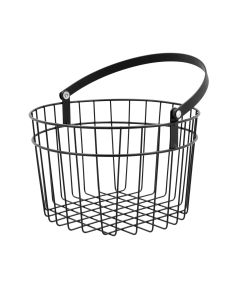 Cesta cocina redonda 24x15cm metal ebano quid