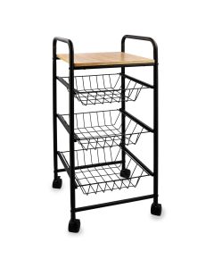 Verdulero cocina 3 cestas 34x34x76cm metal square quid