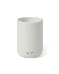 Vaso baño 74x105x74mm portacepillos tatay ceramica blanco soft 6410101