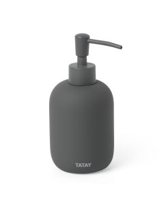 Dosificador baño 80x170x95mm jabon tatay ceramica gris soft 6410200