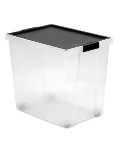 Caja ordenacion multiuso 60lt plastico negro tatay