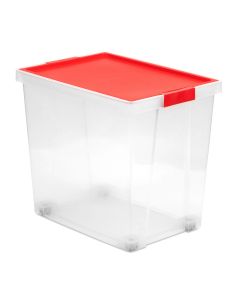 Caja ordenacion multiuso 60lt plastico rojo tatay