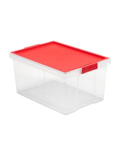 Caja ordenacion multiuso 35lt plastico rojo tatay