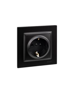 Base enchufe electricidad schuko tt empotrar negro serie 10 simon f1090443038