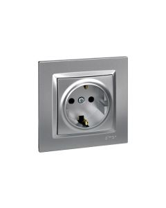 Base enchufe electricidad schuko tt empotrar aluminio serie 10 simon f1090443026