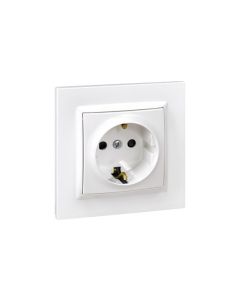 Base enchufe electricidad schuko tt empotrar blanco serie 10 simon f1090443030