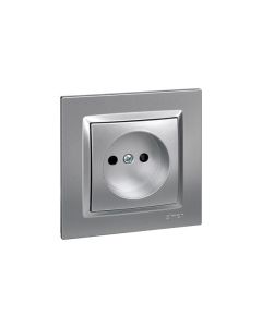 Base enchufe electricidad bipolar empotrar aluminio serie 10 simon f1090444026