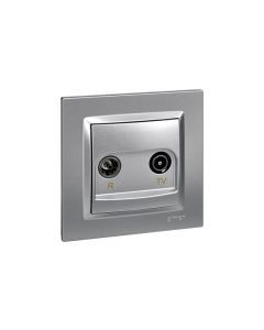 Base antena 2 tomas empotrar final aluminio serie 10 simon f1090486026