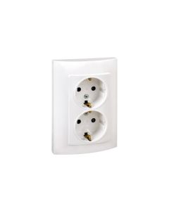 Base enchufe electricidad doble schuko tt empotrar blanco serie 10 simon f1091459030