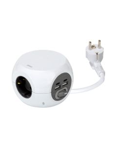 Base multiple electricidad 4 usb 3 tomas tt combiball simon 100x950x730 mm blanc
