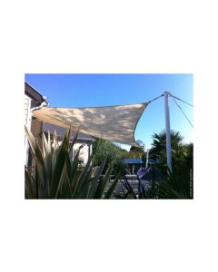 Toldo vela sombreo triangular impermeable poliester 3,6 x 3,6 x 3,6 m crema natuur