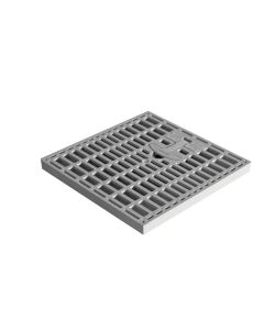 Rejilla evacuacion reforzada con manilla dakota 30x30cm polipropileno gris poz03-1357m