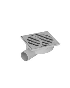 Sumidero evacuacion sifonico rebajado dakota 15x15cm polipropileno gris ter07-1342