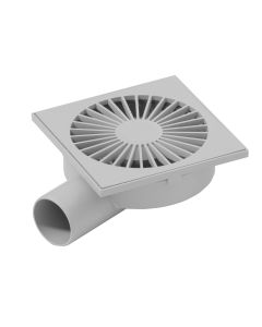 Sumidero evacuacion sifonico rebajado dakota 15x15cm polipropileno gris ter07-1342i