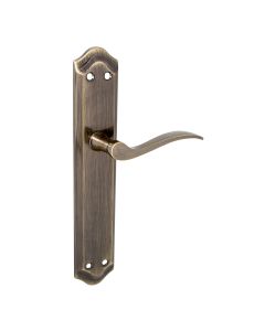 Manilla 202 placa larga acero/aluminio (juego) 256x47mm cuero satinado micel