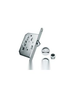 Kit puerta corredera pcr03 entrada 50mm embutir redonda con muletilla y desbloqueo acero niquel satinado micel