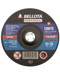 Disco corte metal 125x3x22 mm bellota