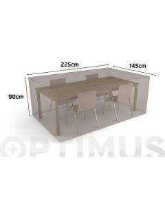 Funda mesa rectangular + 4 sillas vison 225 x 145 x h 90 nortene