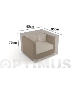 Funda sillon 1 plaza vison 95 x 95 h 70 nortene