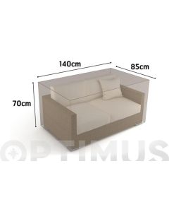 Funda sofa 2 plazas vison 140 x 85 x h 70 nortene