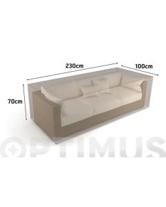 Funda sofa 3 plazas vison 230 x 100 x h 70 nortene