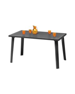 Mesa resina domingo antracita 130 x 75 cm idea