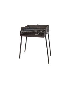 Barbacoa carbon-leña rectangular soporte paellero 60 x 40 x 75 cm imex el zorro