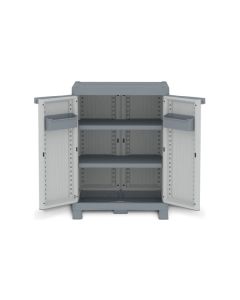 Armario resina medio 2 estantes gris wave 97,9 x 70 x 43,8 cm