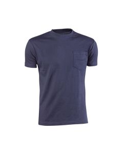 Camiseta algodon 140 gr con bolsillo azul talla s