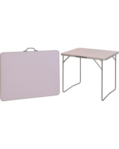 Mesa camping plegable blanca 80x60 cm import