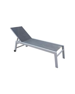 Tumbona aluminio plata+textilene tossa negro import