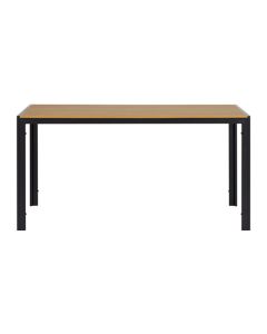 Mesa aluminio polywood negra/madera 150 x 90 cm import