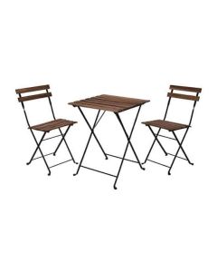 Mesa madera metal + 2 sillas plegables 55 x 54 cm import