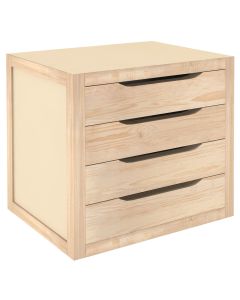 Cajonera pino natura 4 cajones 39 x 37,5 x 30 cm