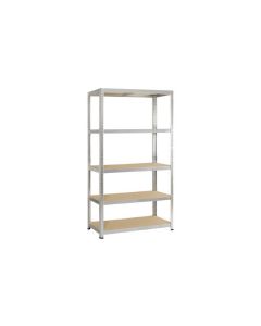 Estanteria metal galvanizado 5 estantes de madera sin tornillos 196 x 100 x 40 cm